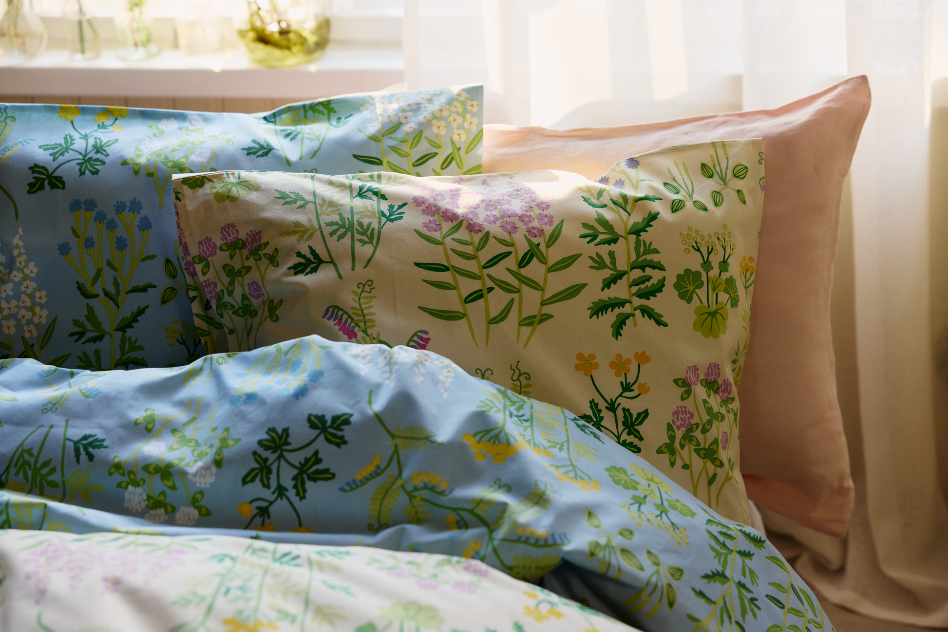 60154-5502-02-10_2; 60136-5502-01-10_2; Finlayson Joutomaa Tyynyliina Vaaleansininen / Vihreä / 50x60 cm 