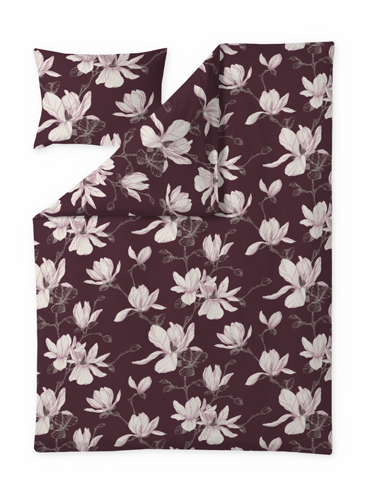 60712-4667-25-06; Finlayson Magnolia Satiinipussilakanasetti Viininpunainen / Roosa / 150x210 + 50x60 cm 