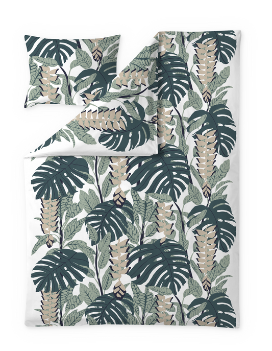 60652-4988-08-06; Finlayson Bunaken Pussilakanasetti Vihreä / Beige / 150x210 + 50x60 cm 