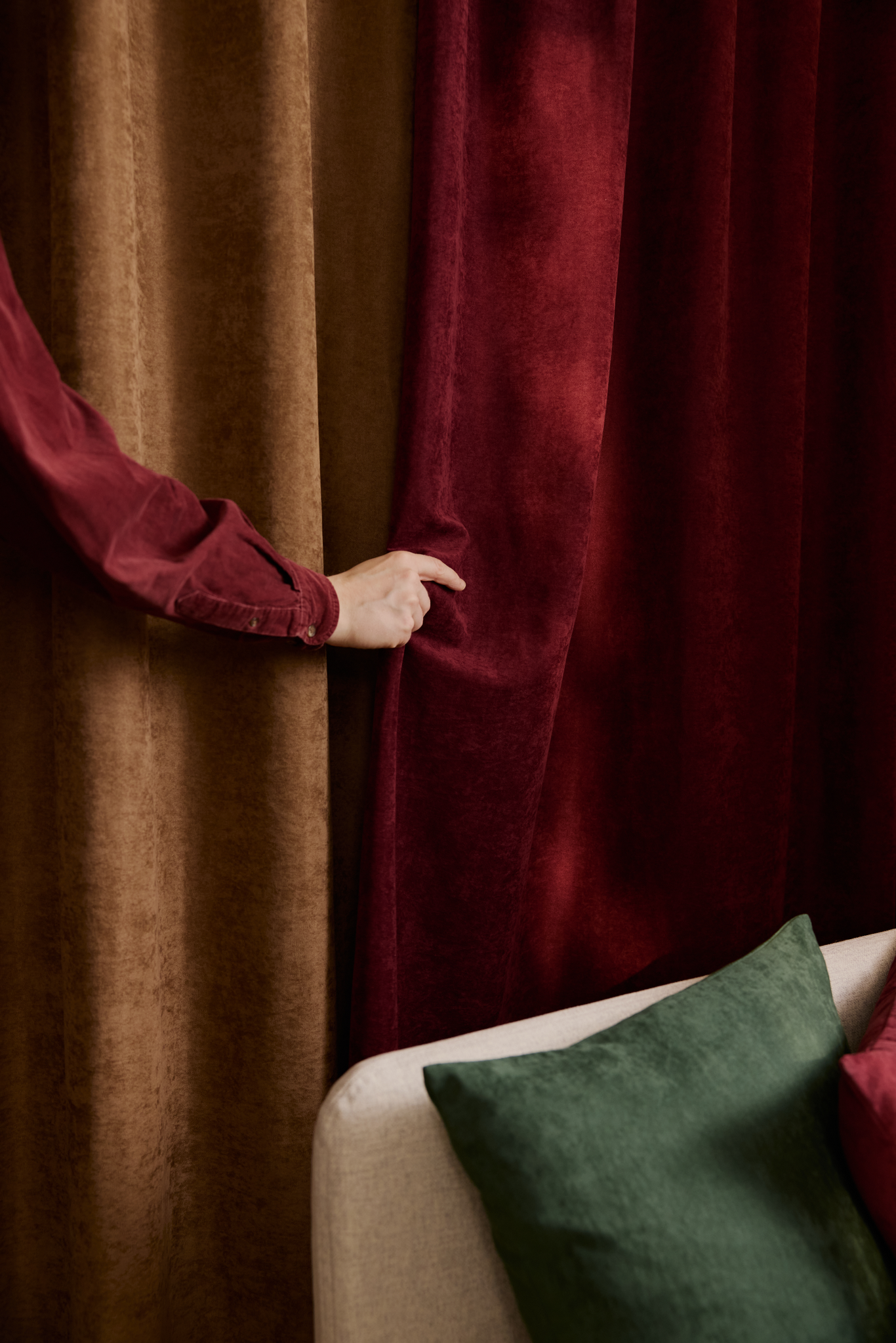 101140-4900_2; Finlayson  Curtains Burgundy / 140x250 cm 