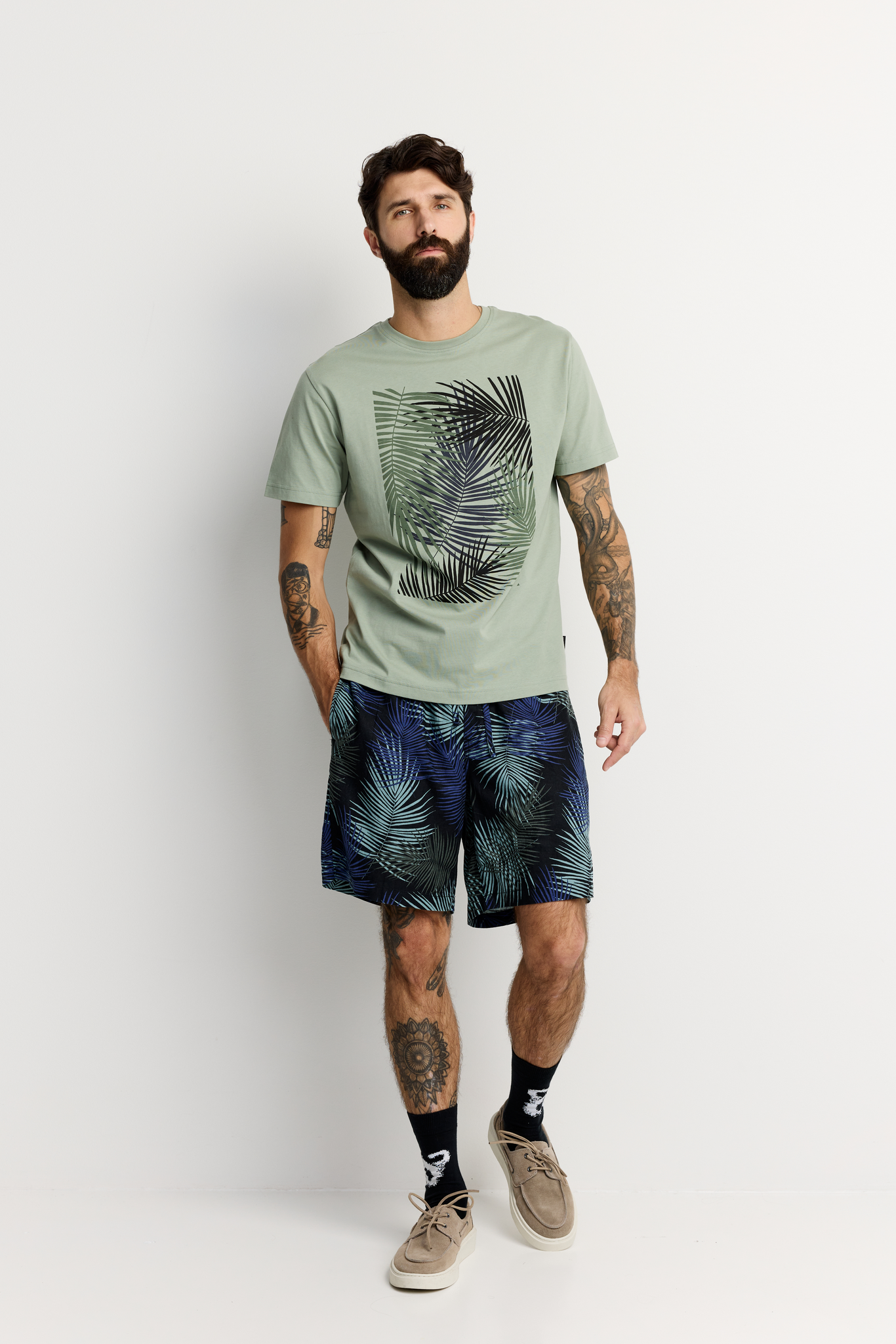 22782543005_1; Finlayson PALMA T-paita Vaalea salvianvihreä / XXL 