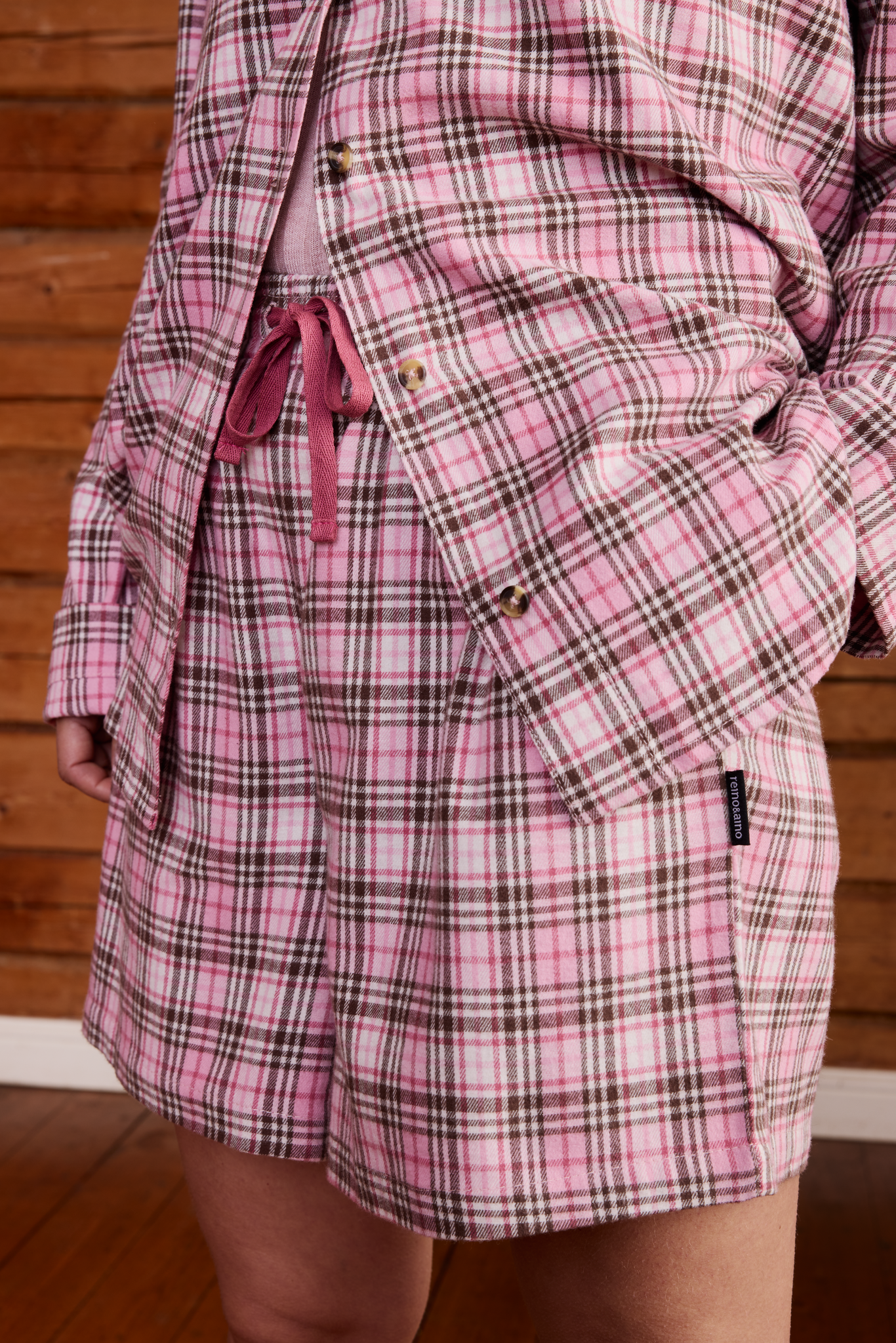 22719161002_5; Finlayson Aino Flanellipyjama Vaaleanpunainen / M 