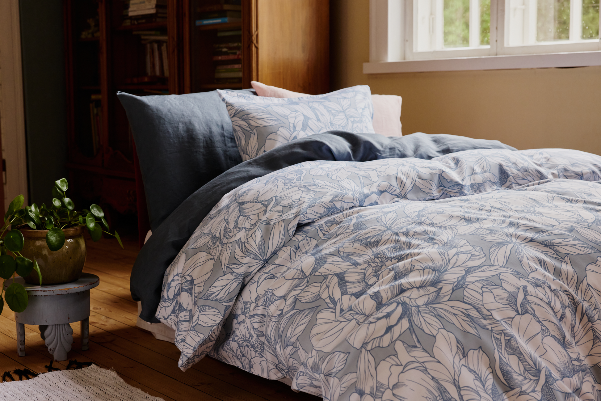 60714-5501-02-06_2; Finlayson Pioni Tencel-puuvillapussilakanasetti Sininen / 150x210 + 50x60 cm 