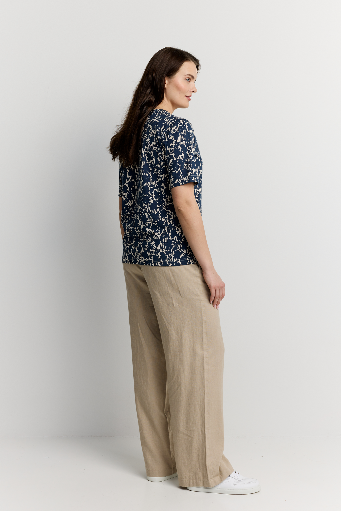 22784446003_4; Finlayson KATVEESSA T-Paita Tummansininen / Luonnonvalkoinen / L 