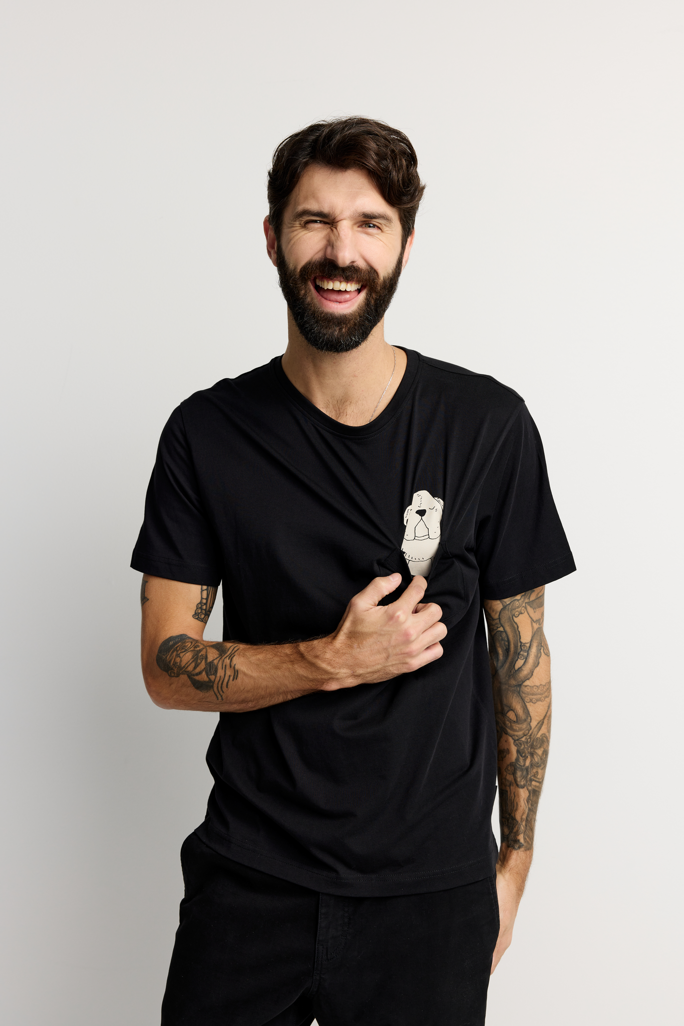 22782535005_4; Finlayson KOIRUUKSIA T-Paita Musta / XXL 