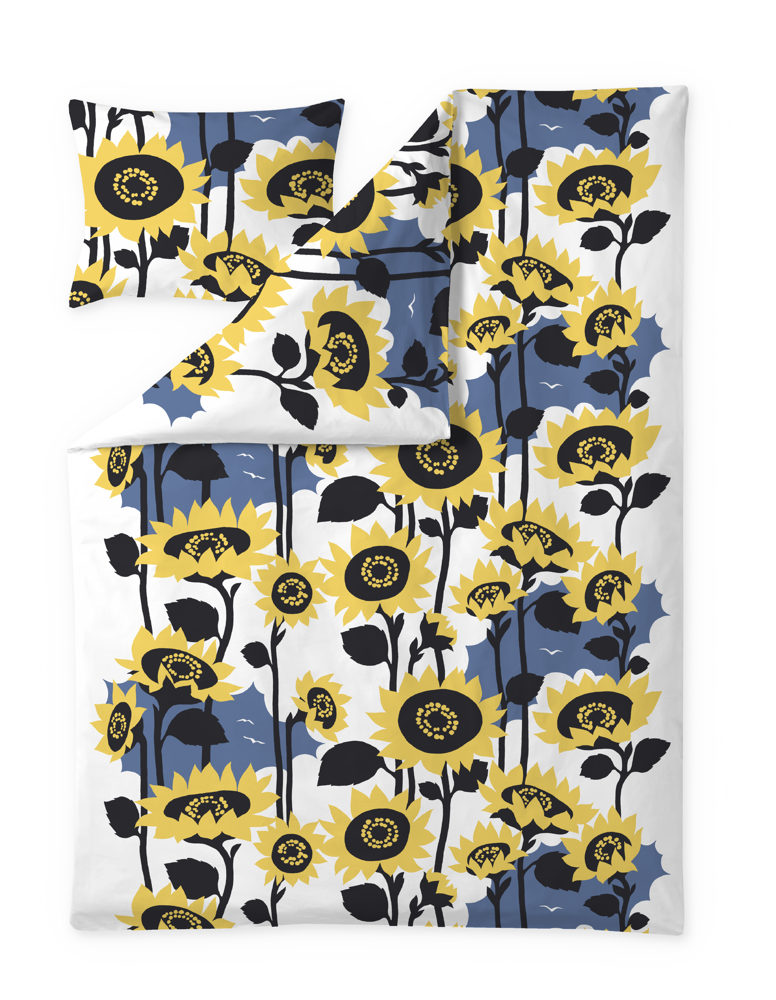 60652-5403-02-06; Finlayson Katse Pussilakanasetti Vaaleankeltainen / Sininen / 150x210 + 50x60 cm 