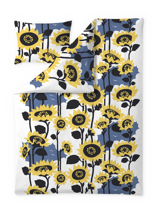 60652-5403-02-06; Finlayson Katse Pussilakanasetti Vaaleankeltainen / Sininen / 150x210 + 50x60 cm 