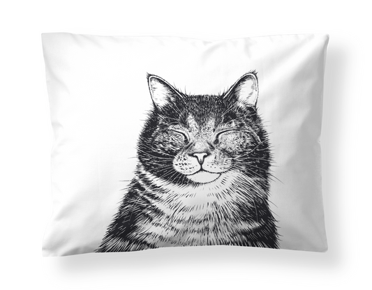 60136-5393-01-10; Finlayson Kissa Tyynyliina Mustavalkoinen / 50x60 cm 