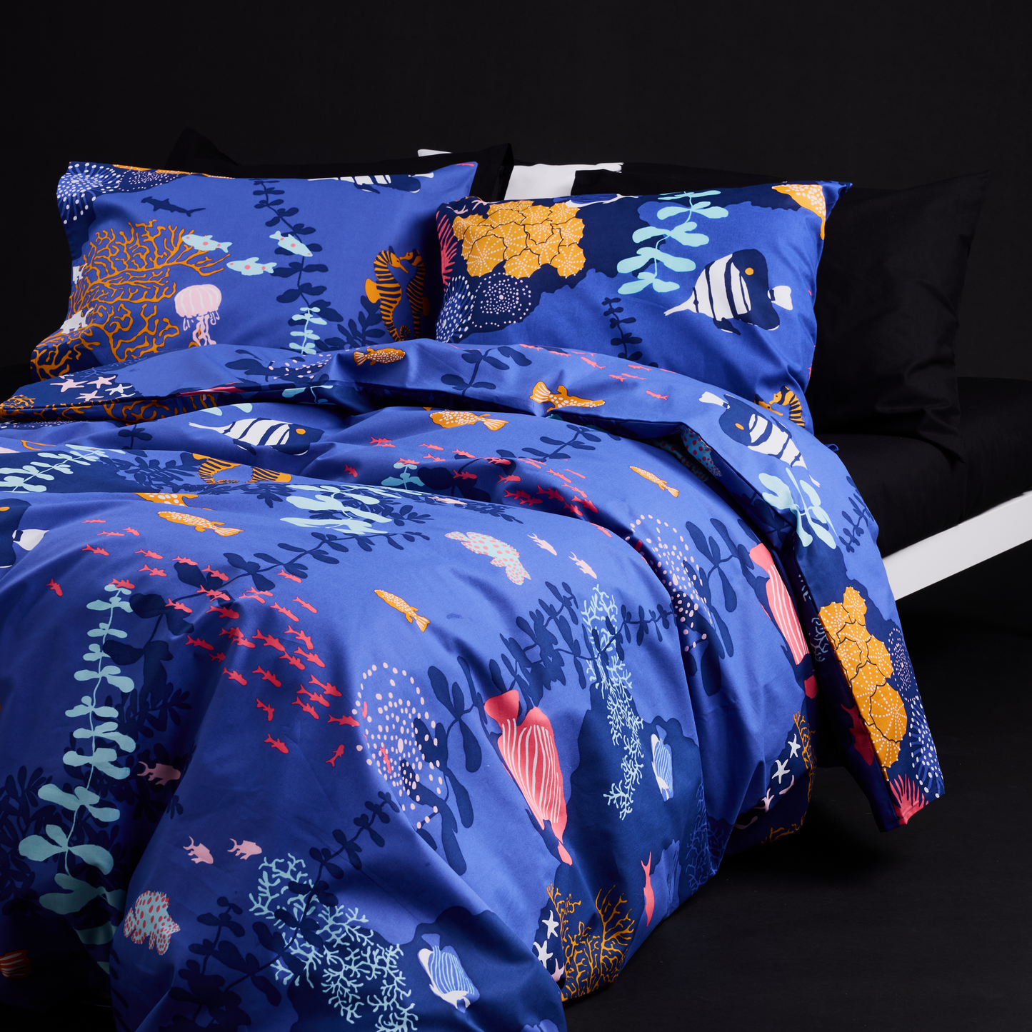 60652-4475-03-06; 60662-4475-03-06; Finlayson Sukellus Pussilakanasetti Sininen / Oranssi / 120x160 + 40x60 cm 