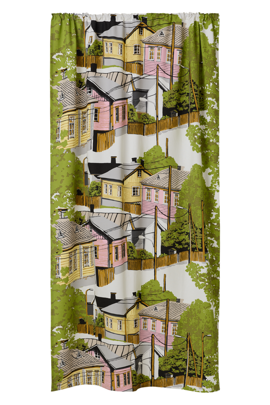 109010-4220; Finlayson Naapurusto Curtains Pinkki-keltainen / 140x250 cm 