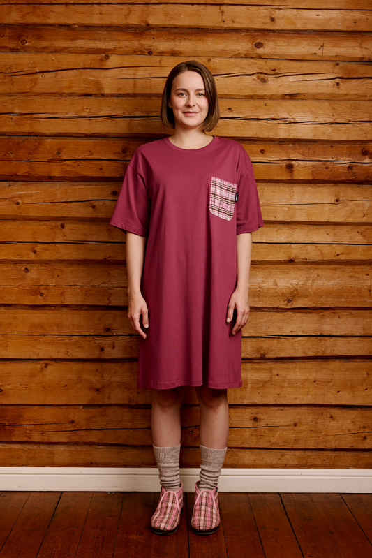 RW15001-431-XXL; RW15001-431-XL; RW15001-431-S; RW15001-431-M; RW15001-431-L; Finlayson Aino yöpaita Vaaleanpunainen / L 