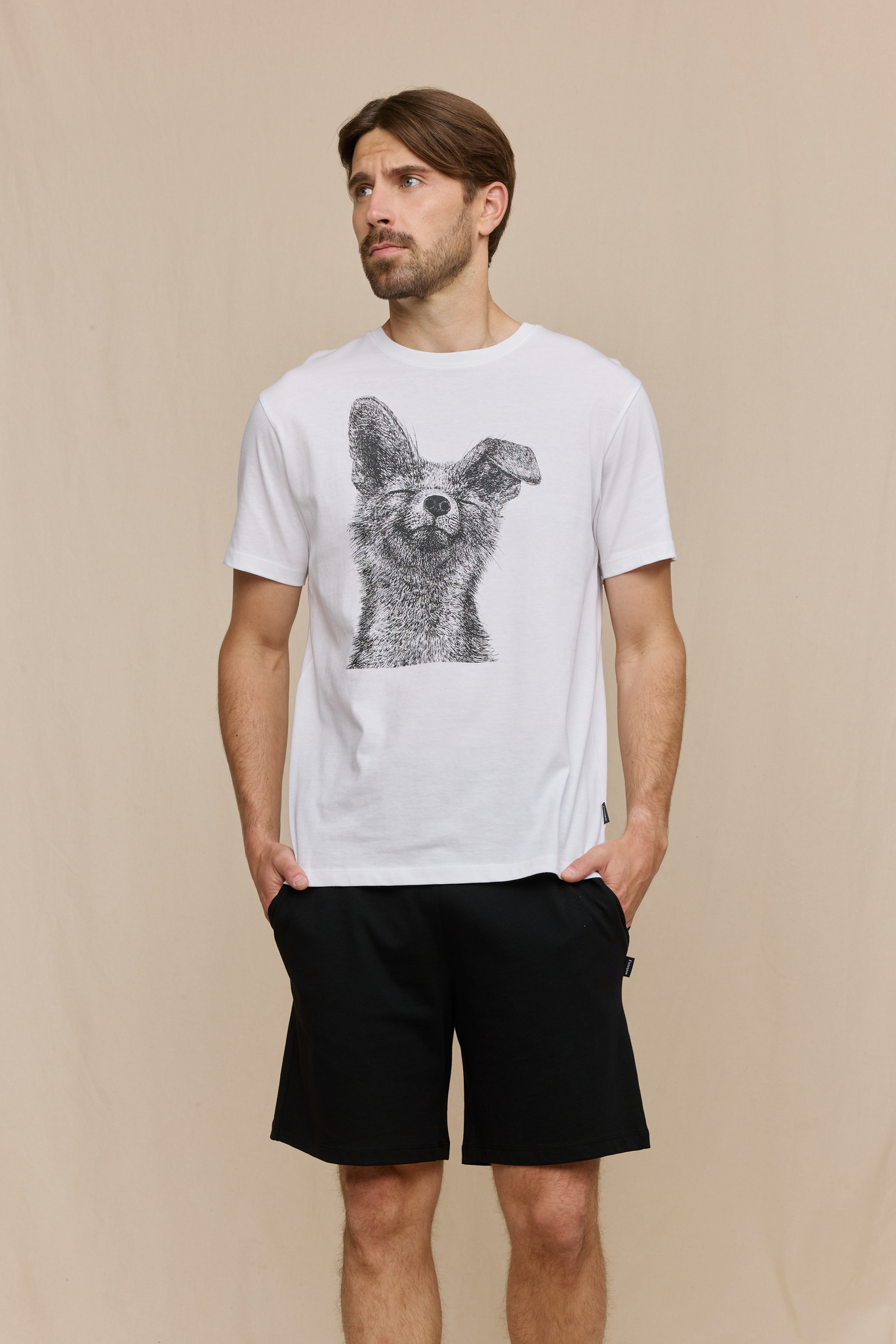 FM10004-991-L_1; Finlayson Kettu Pyjama Mustavalkoinen / L 