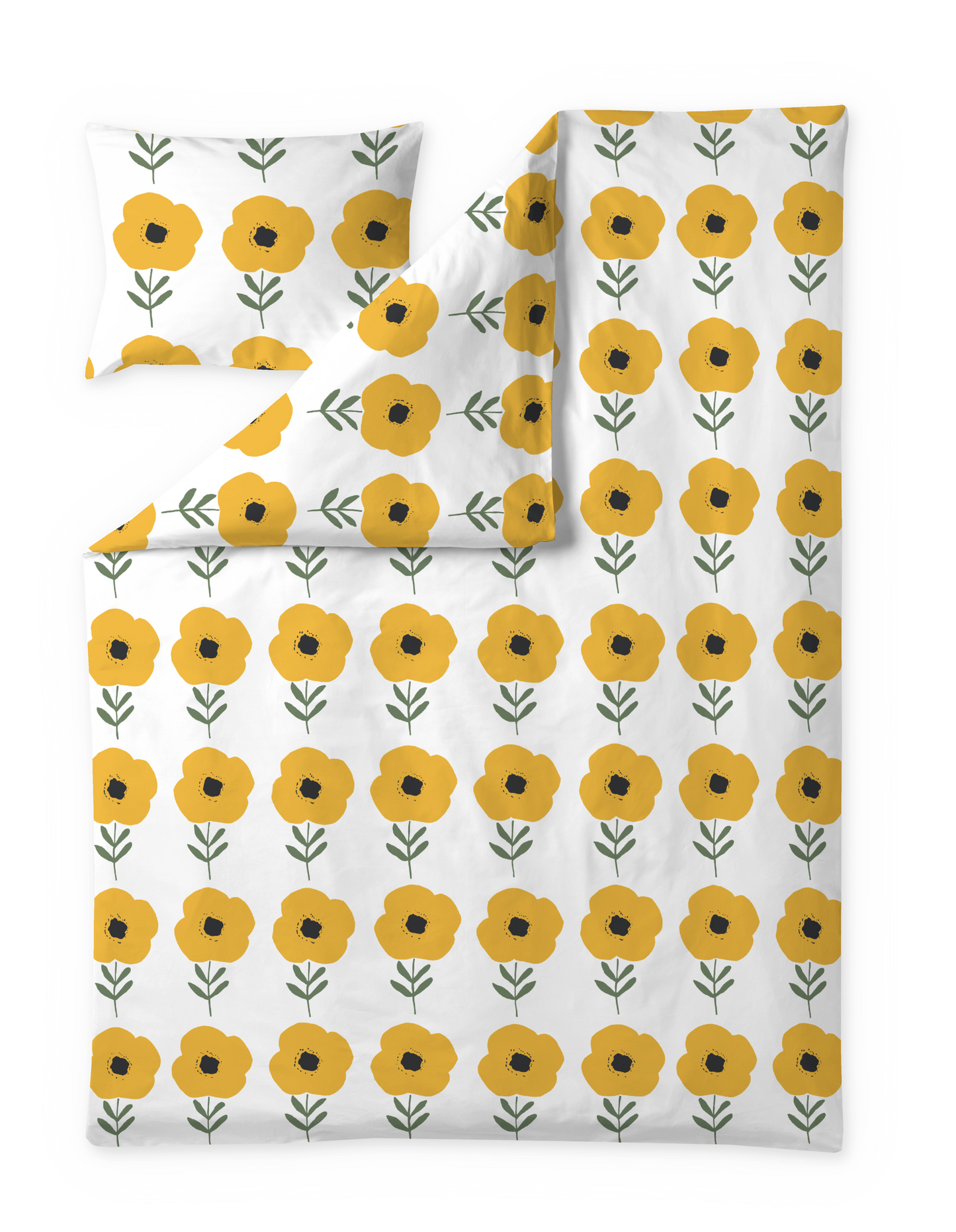 60652-5515-01-06; Finlayson Sanelma Pussilakanasetti Keltainen / Vihreä / 150x210 + 50x60 cm 