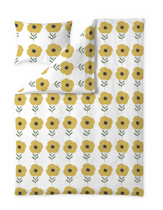 60652-5515-01-06; Finlayson Sanelma Pussilakanasetti Keltainen / Vihreä / 150x210 + 50x60 cm 