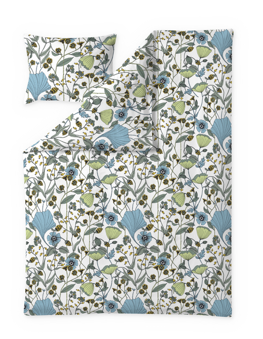 60652-4967-05-06; Finlayson Keto Pussilakanasetti Sininen / Vihreä / 150x210 + 50x60 cm 