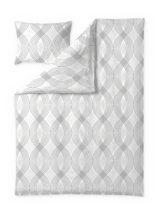 60714-4232-16-06; Finlayson Kehrä Tencel-puuvillapussilakanasetti Tummanharmaa / Beige / 150x210 + 50x60 cm 