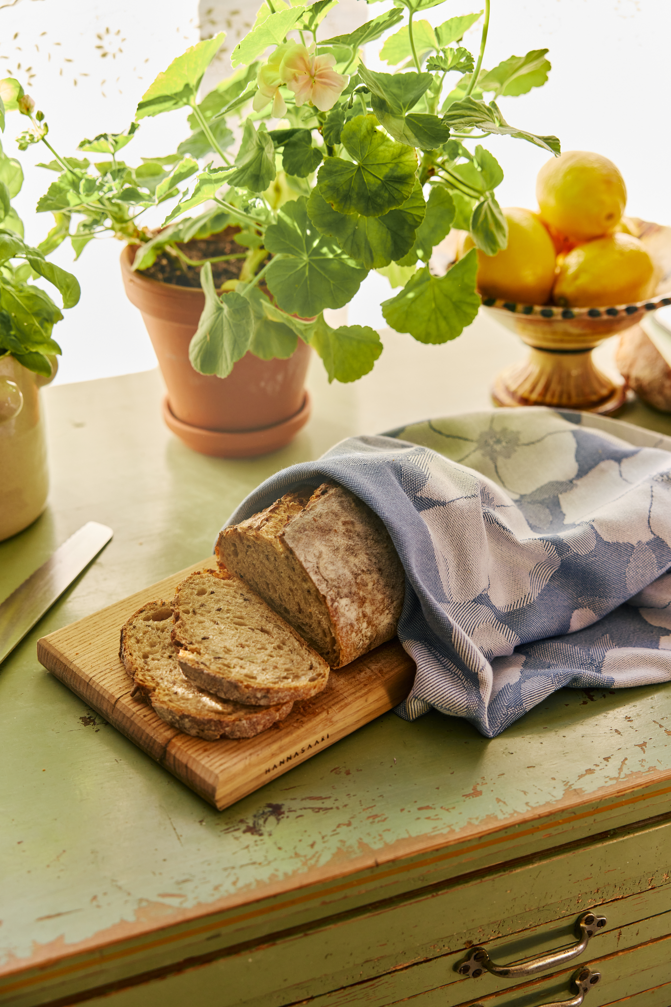 70940-5489-04-10_1; Finlayson Rosa Keittiöpyyhe 2 kpl Tummansininen / Valkoinen / 50x70 cm 