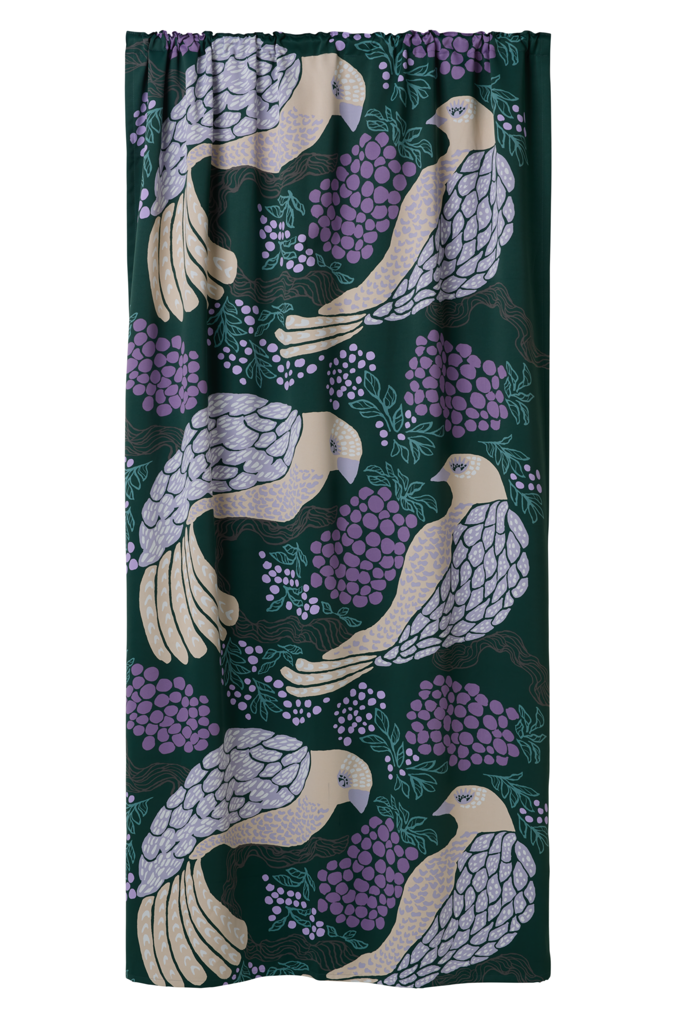 108824-7851; Finlayson Viserrys Curtains Vihreä-violetti / 140x250 cm 