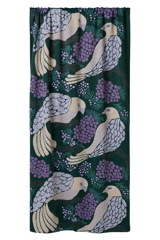 108824-7851; Finlayson Viserrys Curtains Vihreä-violetti / 140x250 cm 