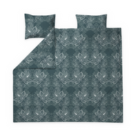 60693-4546-13-05; Finlayson Viktoria Parivuoteen tencel-satiinipussilakanasetti Petrooli / Aqua / 240x210 + 50x60 cm 