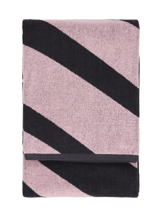 70570-4424-01-06; Finlayson Korret Kylpypyyhe Harmaa / Vaaleanpunainen / 90x180 cm 
