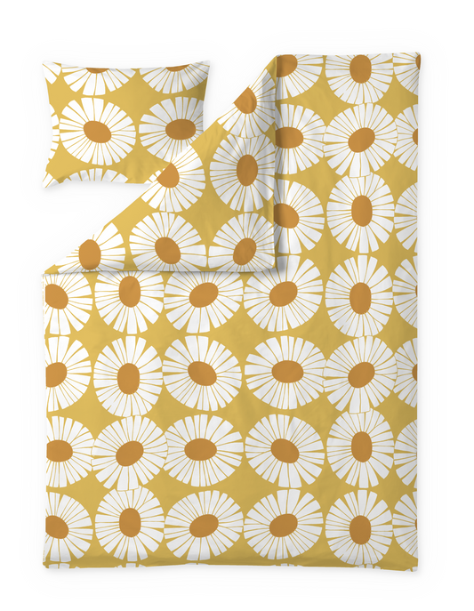 60652-5516-01-06; Finlayson Valo Pussilakanasetti Keltainen / Valkoinen / 150x210 + 50x60 cm 