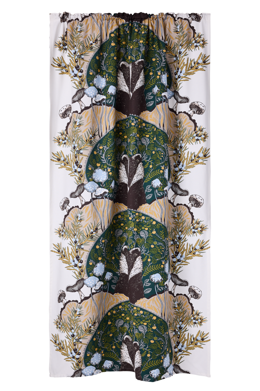 106670-7801; Finlayson Yövuoro Curtains Vihreä-valkoinen / 140x240 cm 