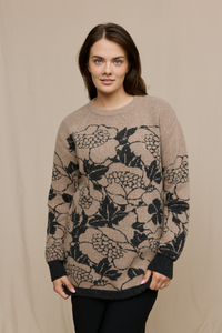 FW51006-198-S; Finlayson Annukka Neule Beige / Harmaa / S 