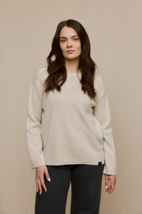 FW51001-051-S; Finlayson Eini Neule Vaalea khaki / S 