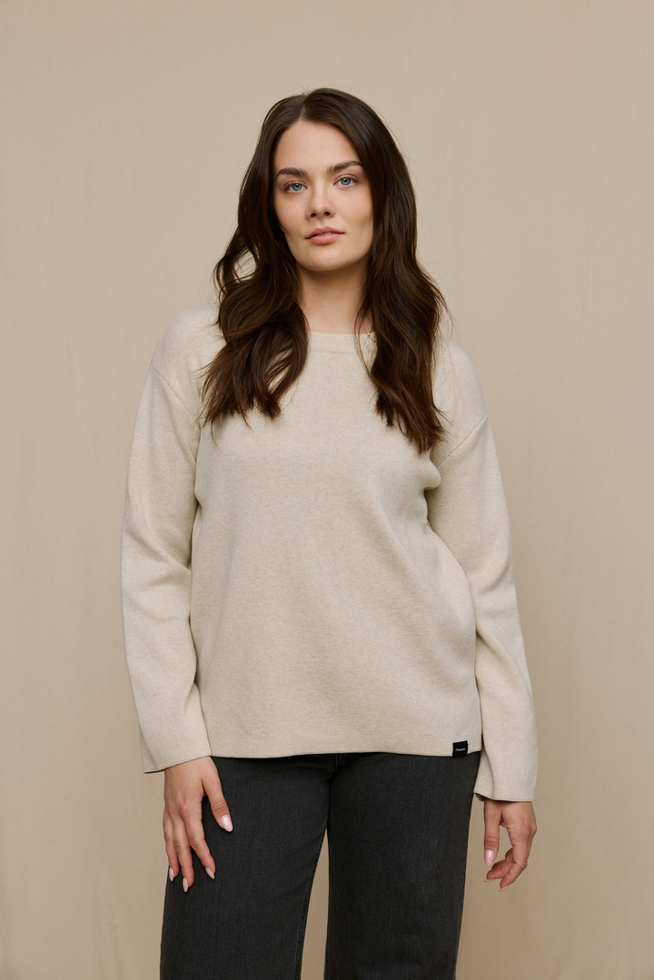 FW51001-051-S; Finlayson Eini Neule Vaalea khaki / S 