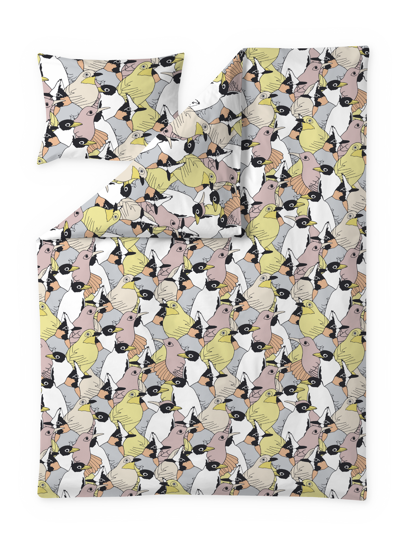 60652-5490-03-06; Finlayson Sekaparvi Pussilakanasetti Keltainen / Harmaa / 150x210 + 50x60 cm 