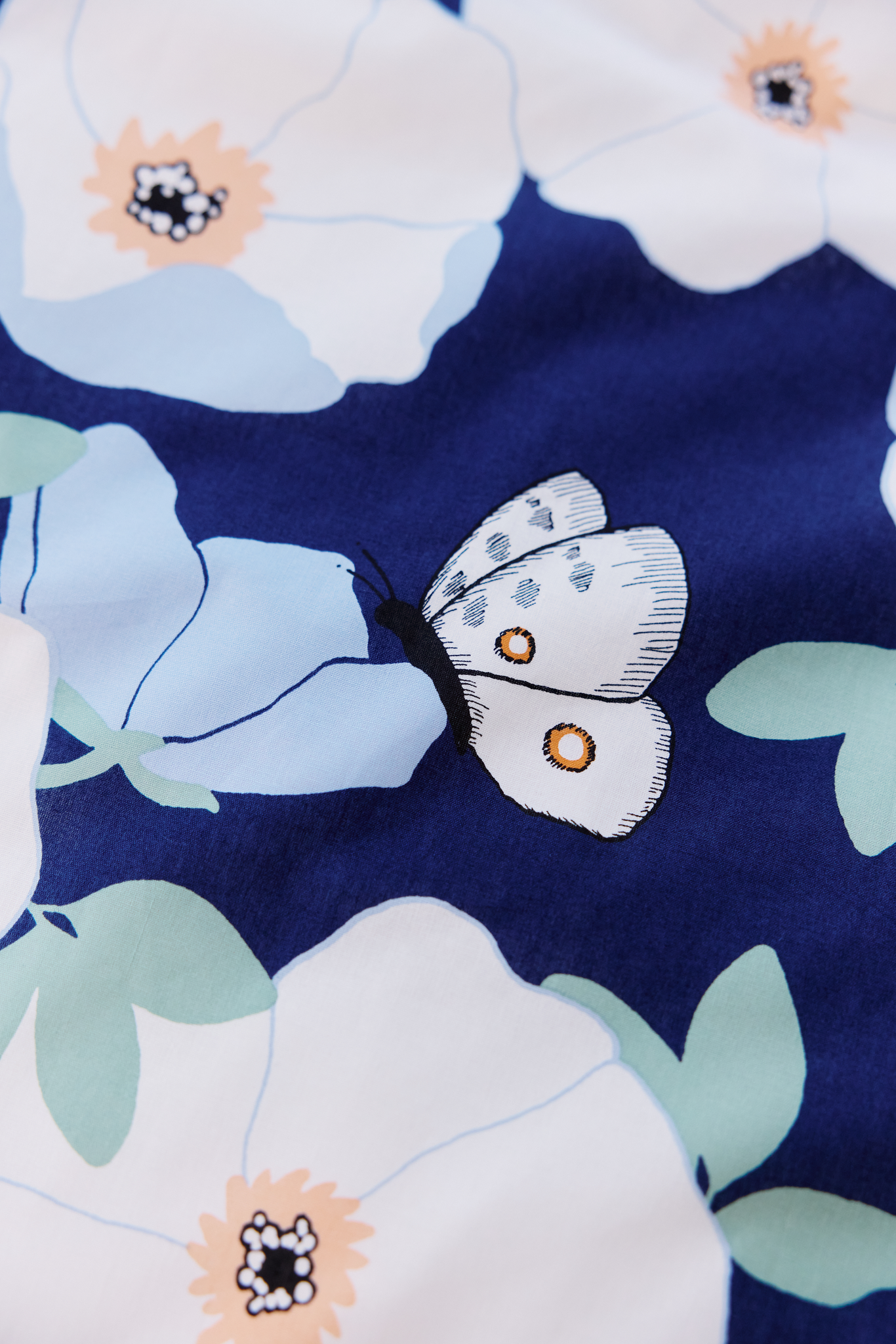 60652-5503-02-06_5; Finlayson Ruusa Pussilakanasetti Tummansininen / Salvianvihreä / 150x210 + 50x60 cm 