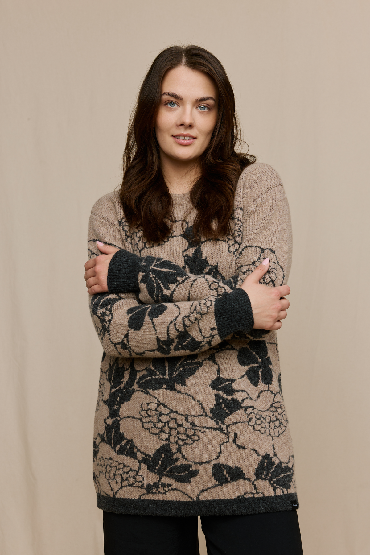 FW51006-198-S_3; Finlayson Annukka Neule Beige / Harmaa / S 