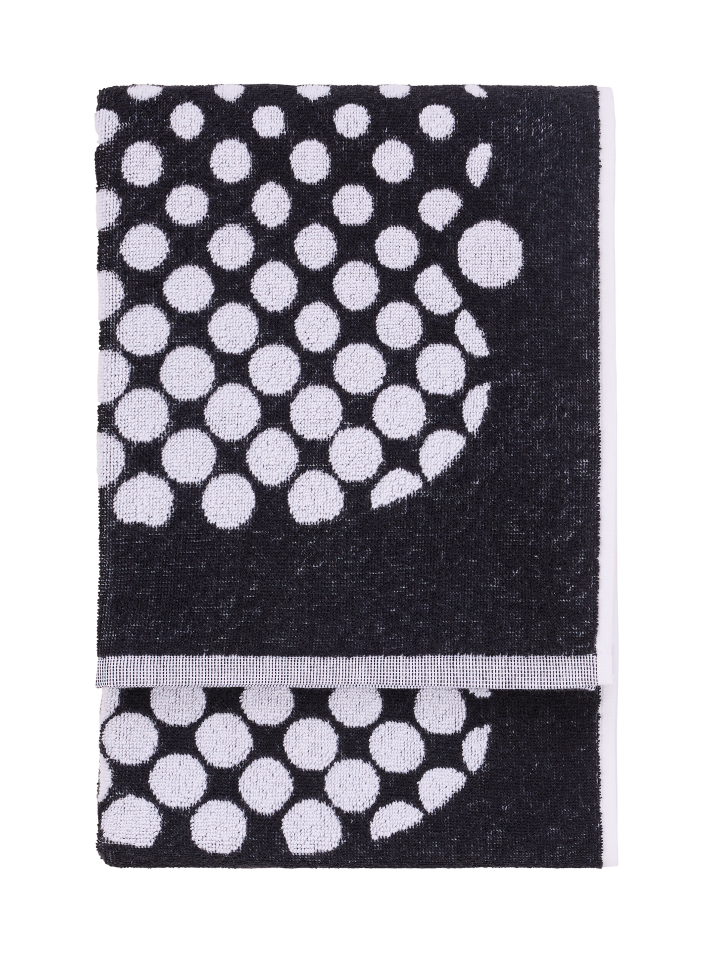 71064-1367-06-06_3; Finlayson Optinen omena Kylpypyyhe Musta / 70x140 cm 