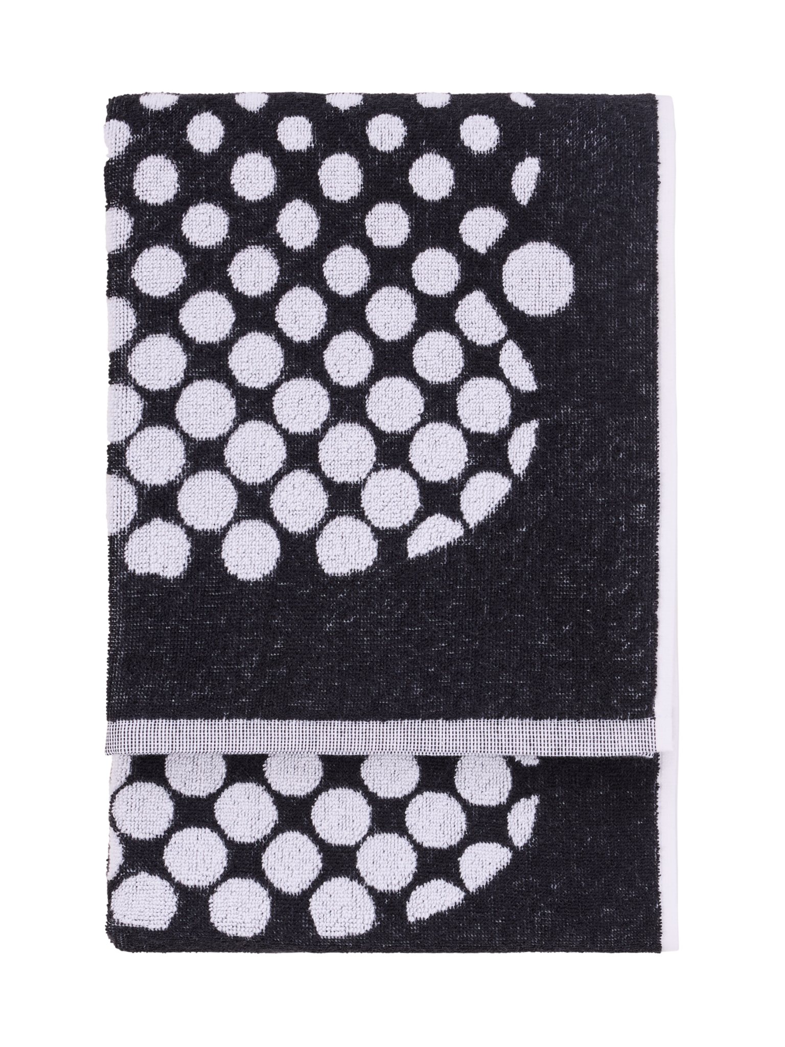 71064-1367-06-06_3; Finlayson Optinen omena Kylpypyyhe Musta / 70x140 cm 