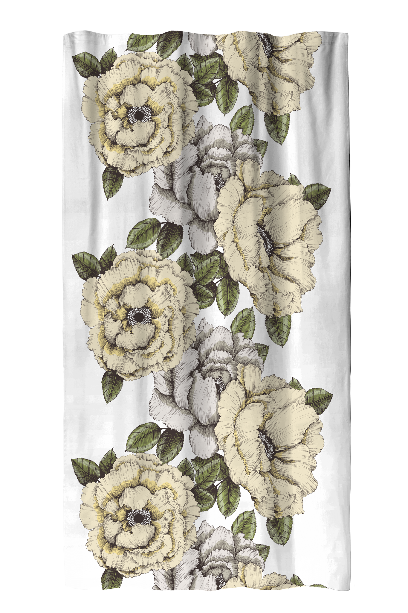 CT002457-2172; Finlayson Vallila Alma verho Keltainen / Vihreä / 140x250 cm 