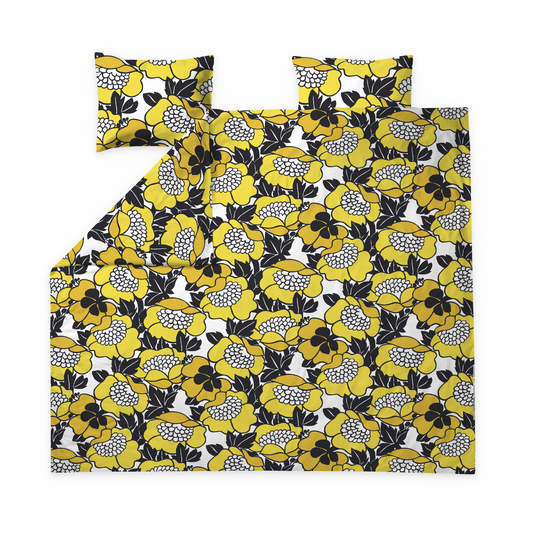 60682-5174-02-05; Finlayson Annukka Parivuoteen pussilakanasetti Keltainen / 240x210 + 50x60 cm 