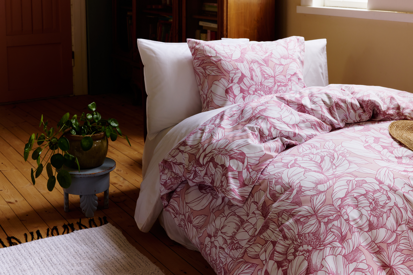 60693-5501-01-05_2; 60714-5501-01-06_2; Finlayson Pioni Tencel-puuvillapussilakanasetti Roosa / 150x210 + 50x60 cm 