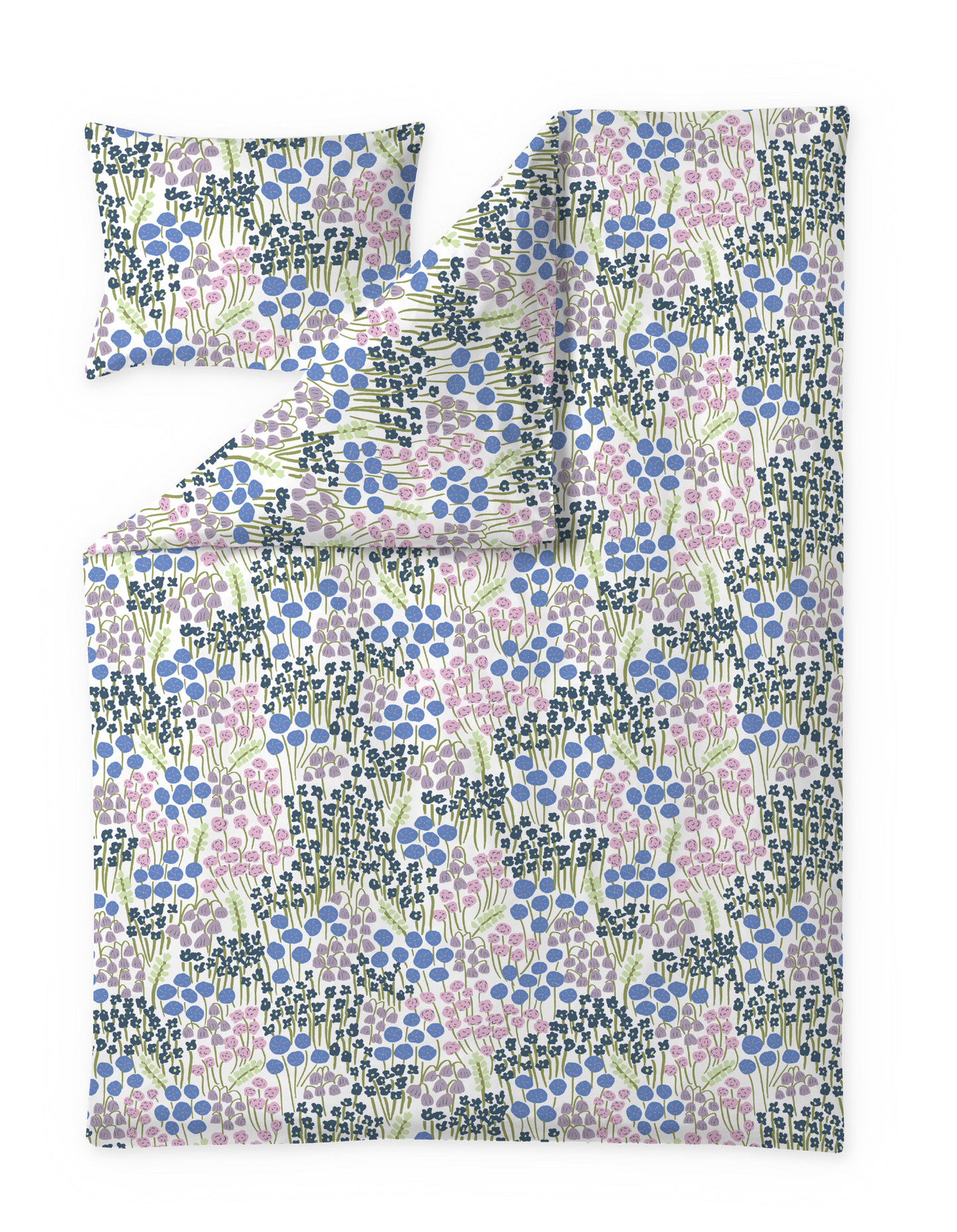60652-5225-03-06; Finlayson Armas Pussilakanasetti Valkoinen / Liila / Sininen / 150x210 + 50x60 cm 