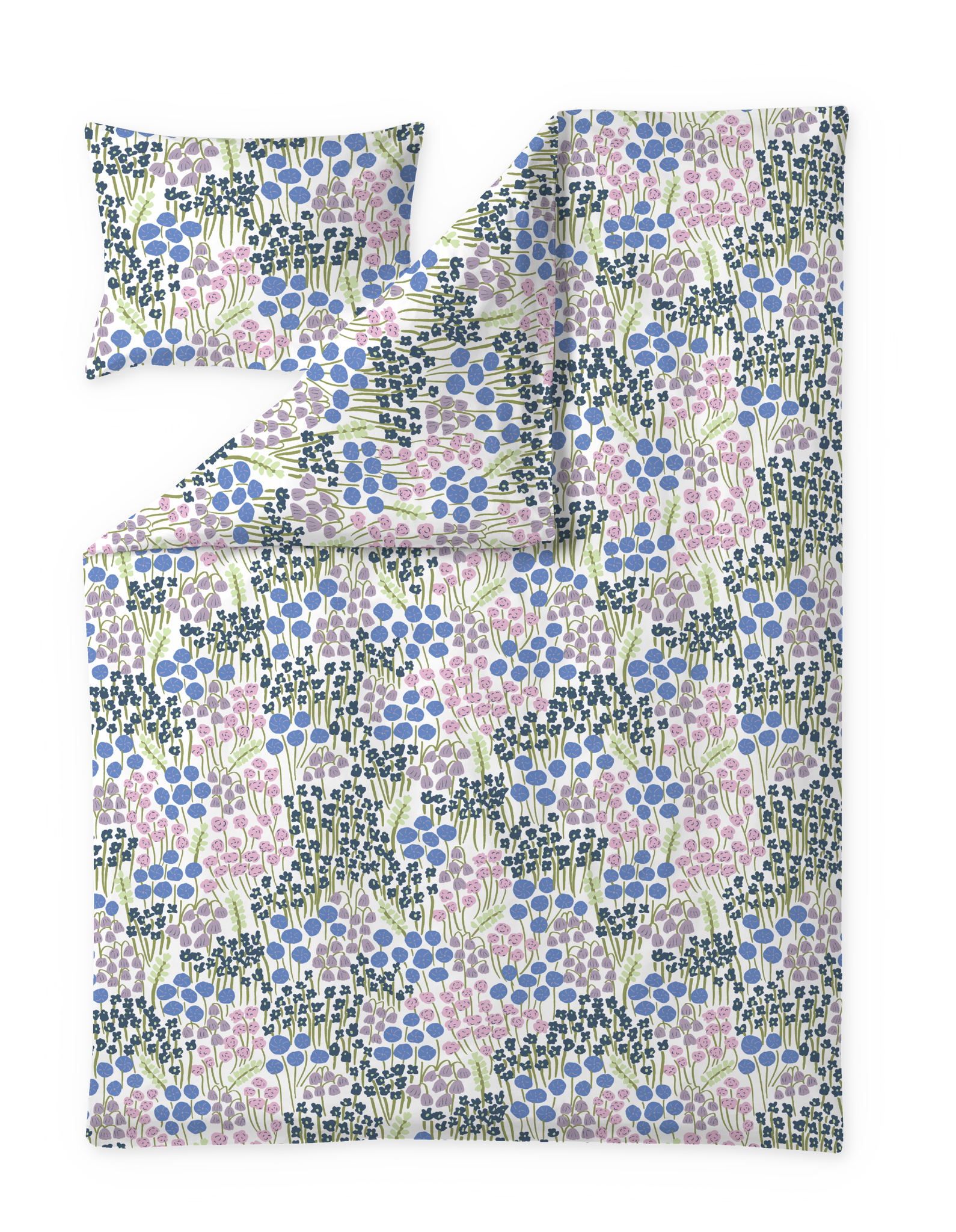 60652-5225-03-06; Finlayson Armas Pussilakanasetti Valkoinen / Liila / Sininen / 150x210 + 50x60 cm 