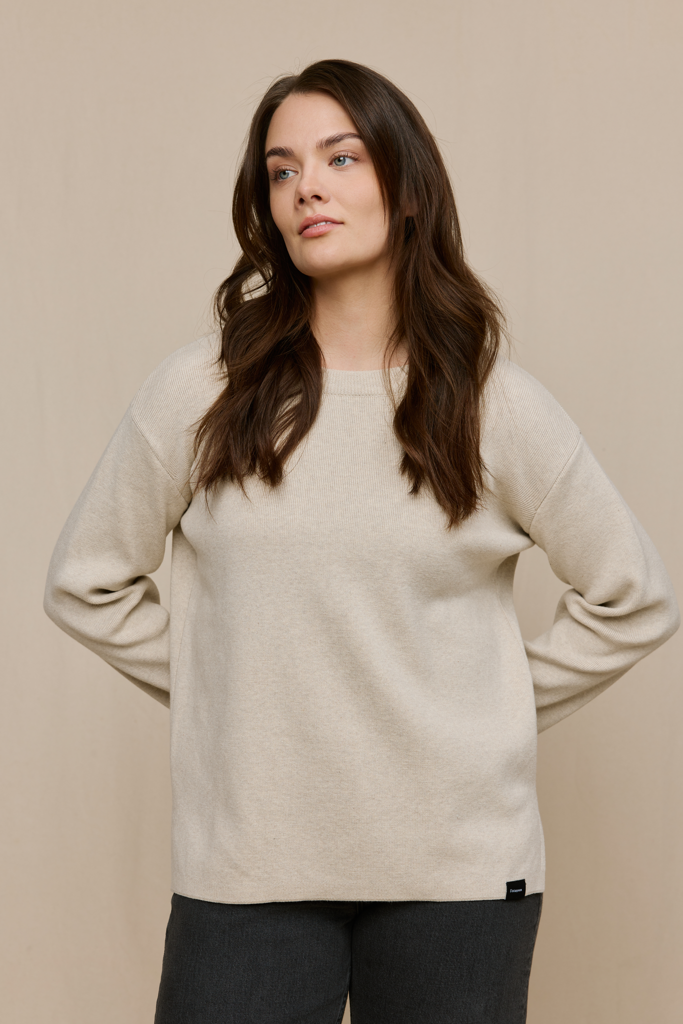 FW51001-051-L_3; Finlayson Eini Neule Vaalea khaki / L 