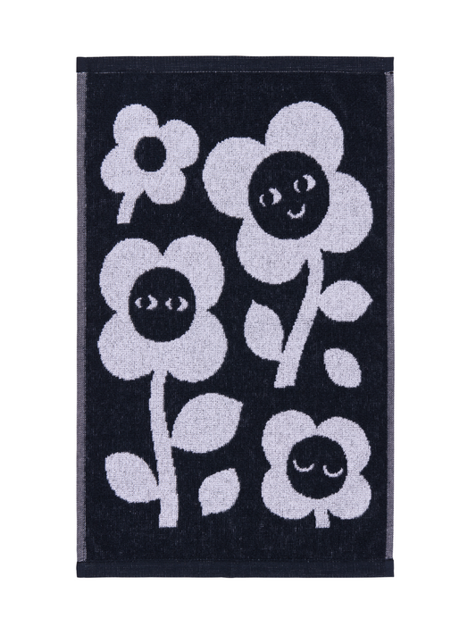 70562-5496-01-12; Finlayson Riemu Käsipyyhe Musta / Valkoinen / 30x50 cm 