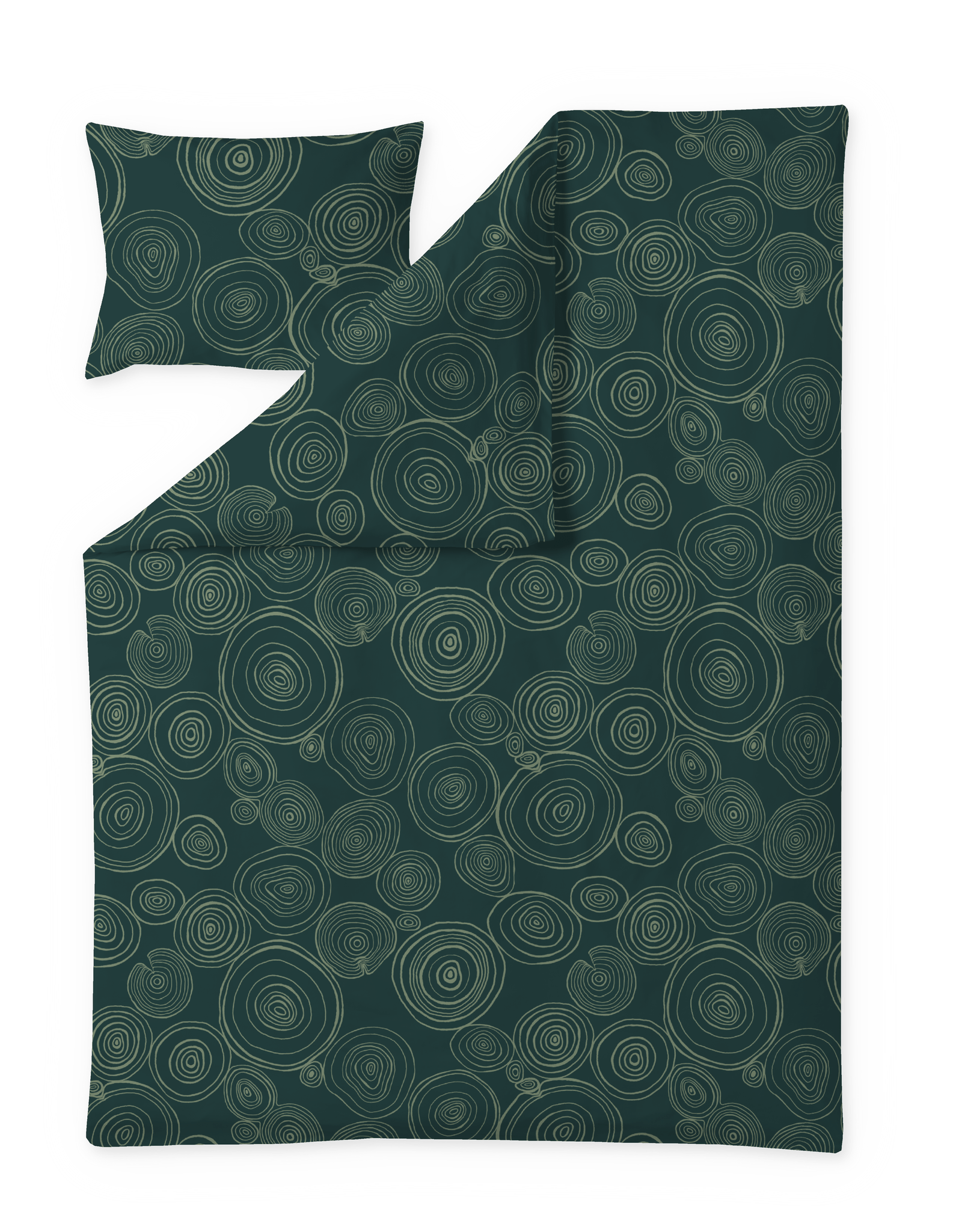 60712-5471-02-06; Finlayson Tarina Satiinipussilakanasetti Vihreä / 150x210 + 50x60 cm