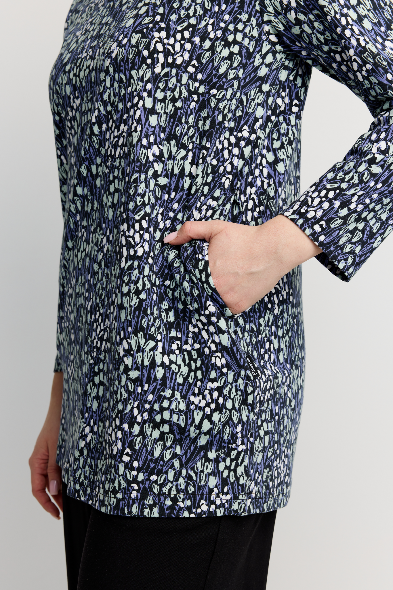 22784452004_5; Finlayson KUISKU Trikootunika Tummansininen / Salvianvihreä / L 