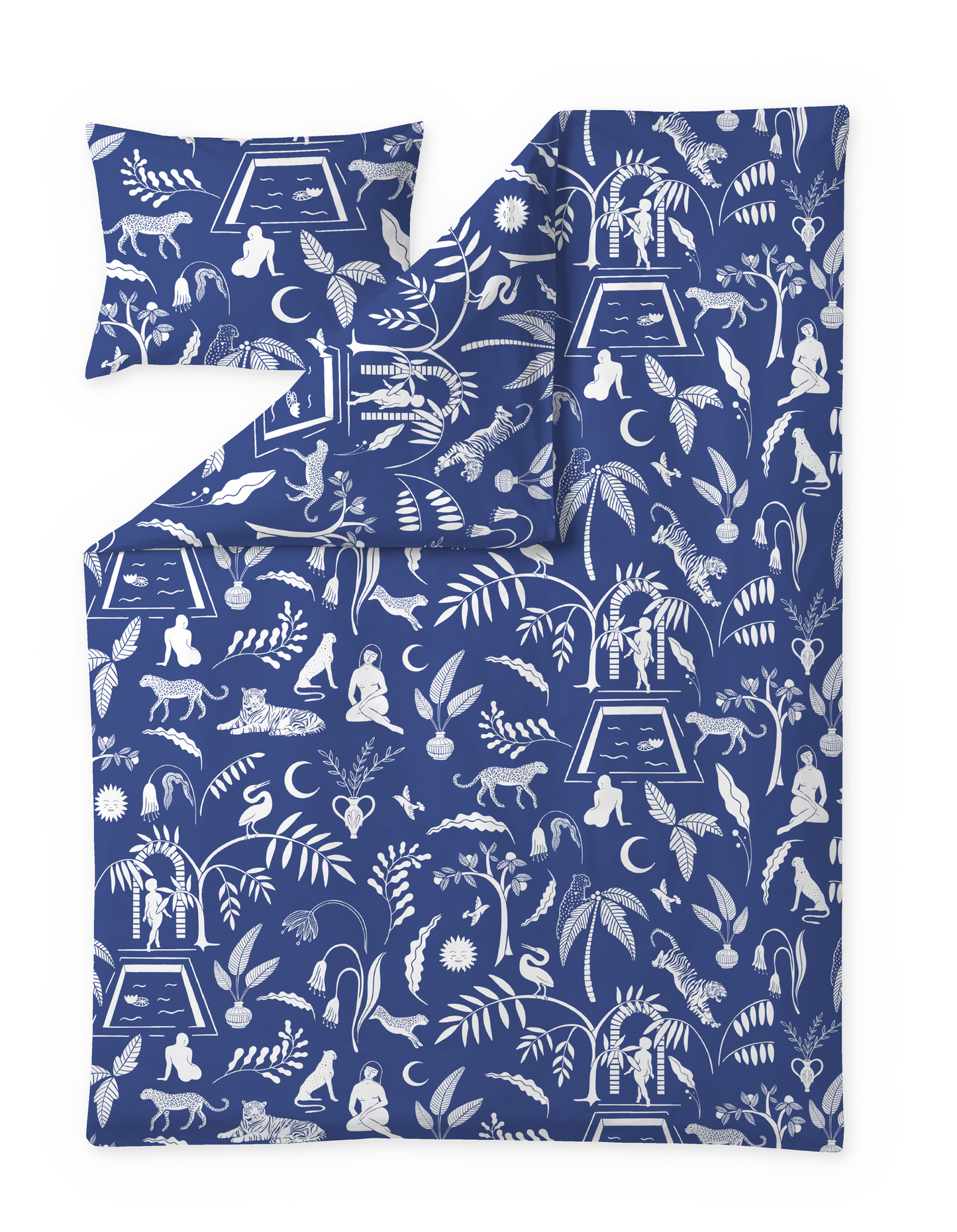 60646-5521-01-06; Finlayson Eden Pussilakanasetti Sininen / Valkoinen / 150x210 + 50x60 cm 