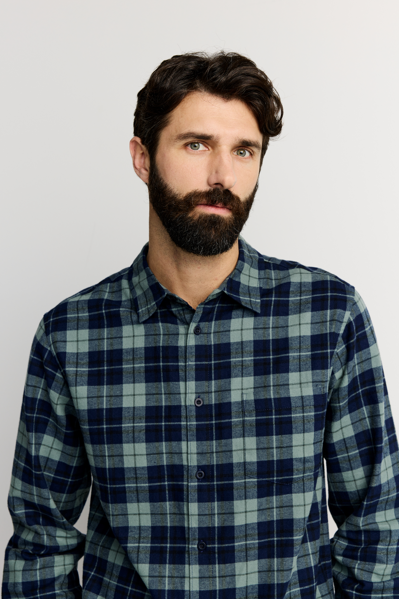 22784495003_1; Finlayson TARTAANI Kauluspaita Tummansininen / Vihreä / XL 