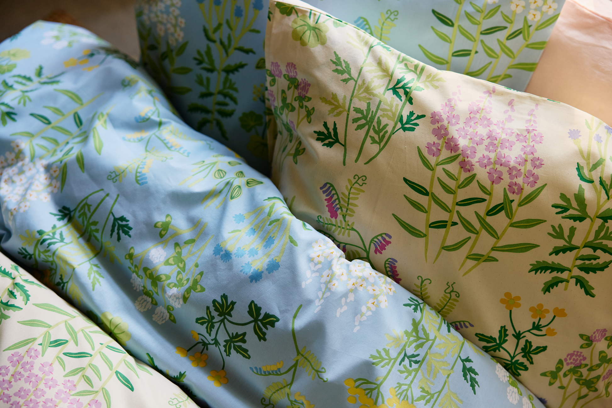 60154-5502-02-10_3; 60136-5502-01-10_3; Finlayson Joutomaa Tyynyliina Vaaleansininen / Vihreä / 50x60 cm 