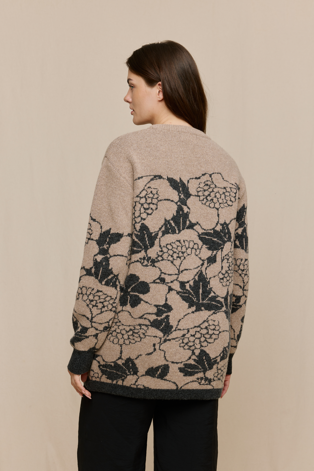 FW51006-198-M_6; Finlayson Annukka Neule Beige / Harmaa / M 