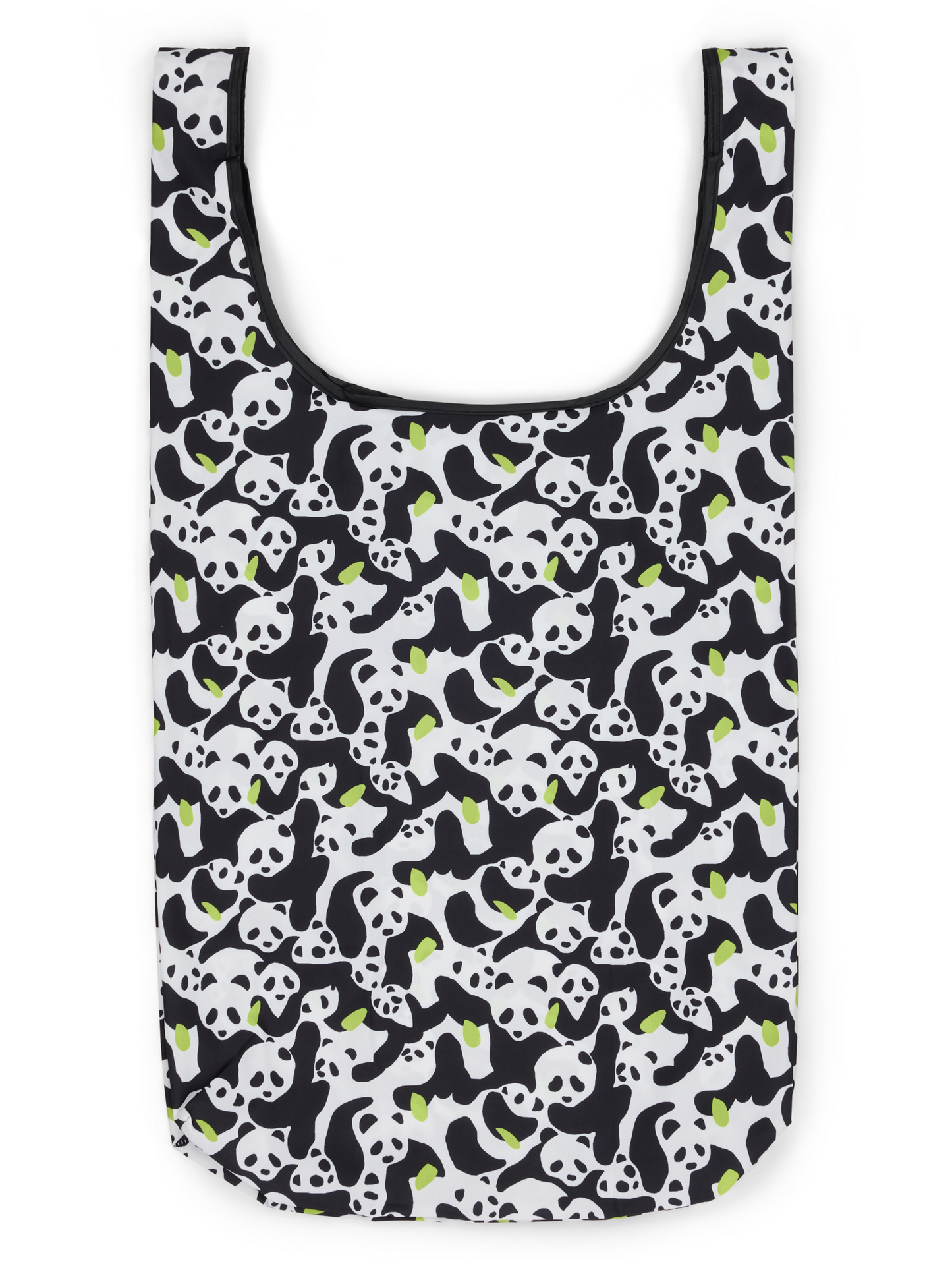 80232-5442-01-10; Finlayson Sukukokous Taiteltava kassi Musta / Valkoinen / Lime / 32x65 cm 