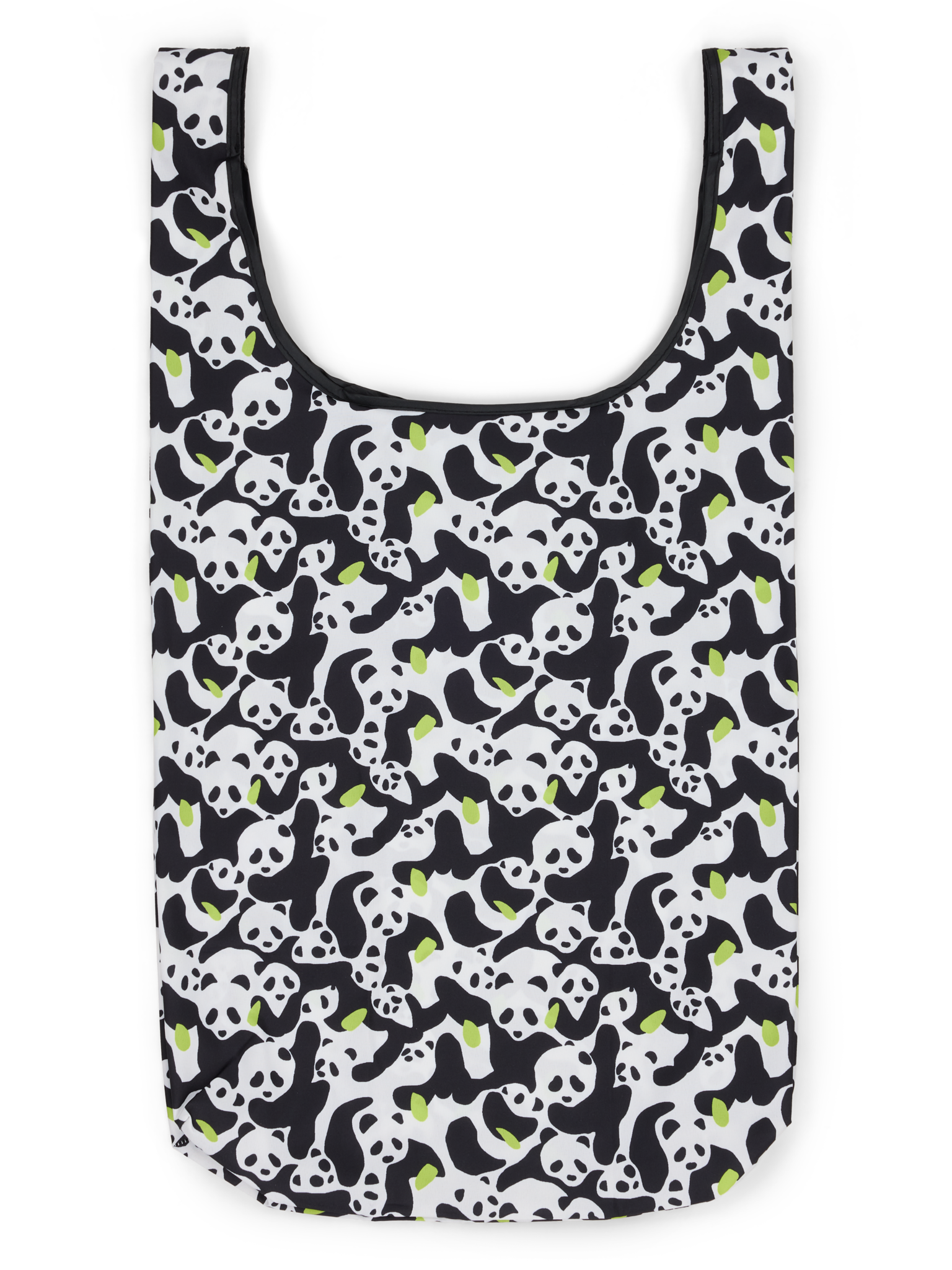 80232-5442-01-10; Finlayson Sukukokous Taiteltava kassi Musta / Valkoinen / Lime / 32x65 cm 